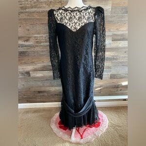 Vintage Black 80s Prom Dress